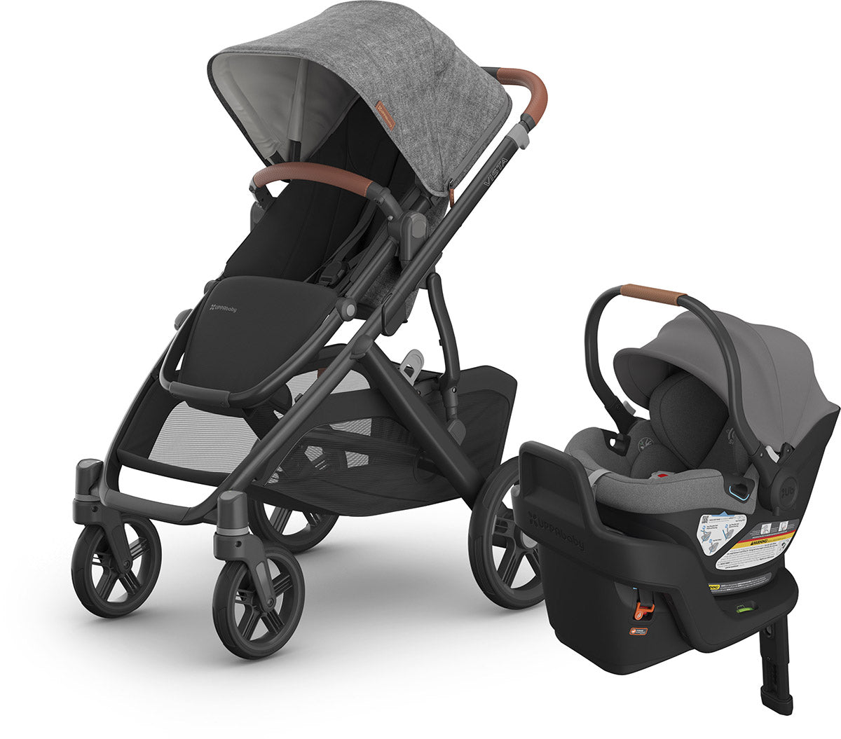 UPPAbaby Vista V3 + Aria Travel System Bundle - Greyson / Greyson