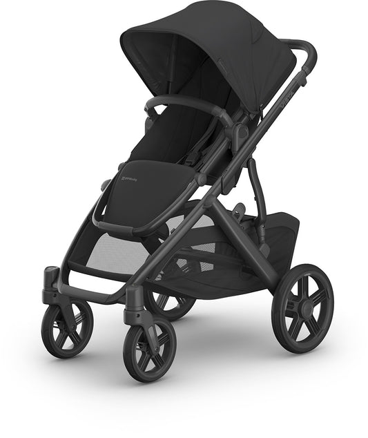 UPPAbaby Vista V3 Single-to-Double Stroller - Jake (Charcoal / Carbon Frame / Black Leather)