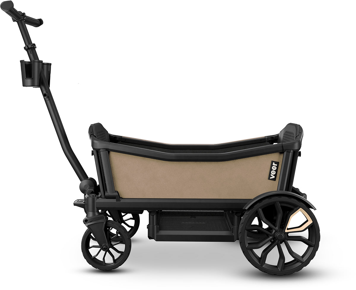 Veer Cruiser (2 Seater) Stroller Wagon + Sidewall Kit Bundle - Brown Mica