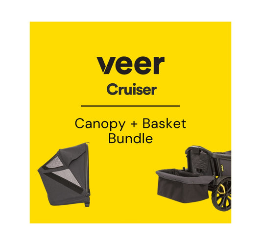 Veer Cruiser Canopy + Basket Bundle - Grey