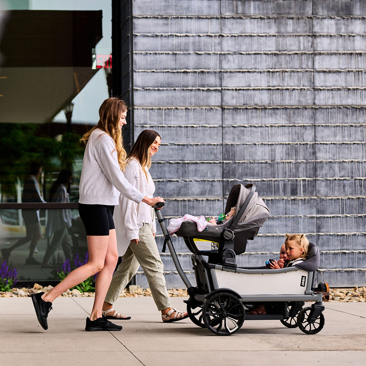 Veer Cruiser City XL (4 Seater) Stroller Wagon + Sidewall Kit + Canopy Bundle - Natural