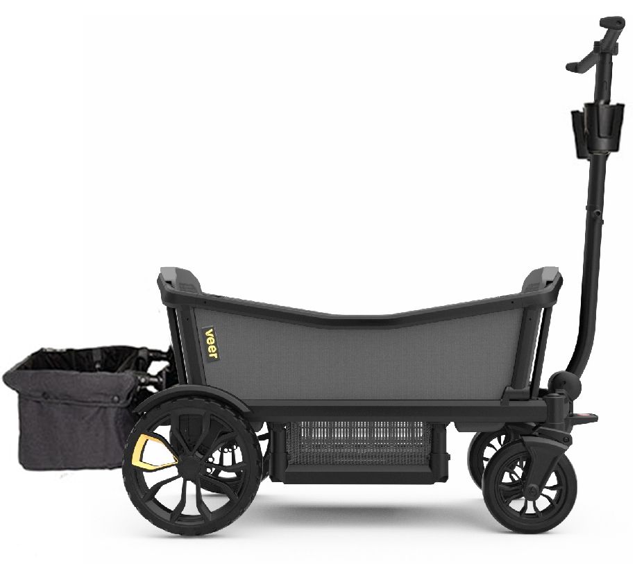 Veer Cruiser (2 Seater) Stroller Wagon + Basket Bundle - Black