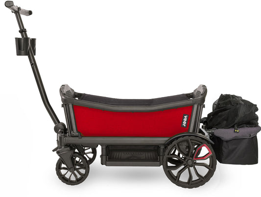 Veer Cruiser Stroller Wagon + Basket Bundle - Pele Red