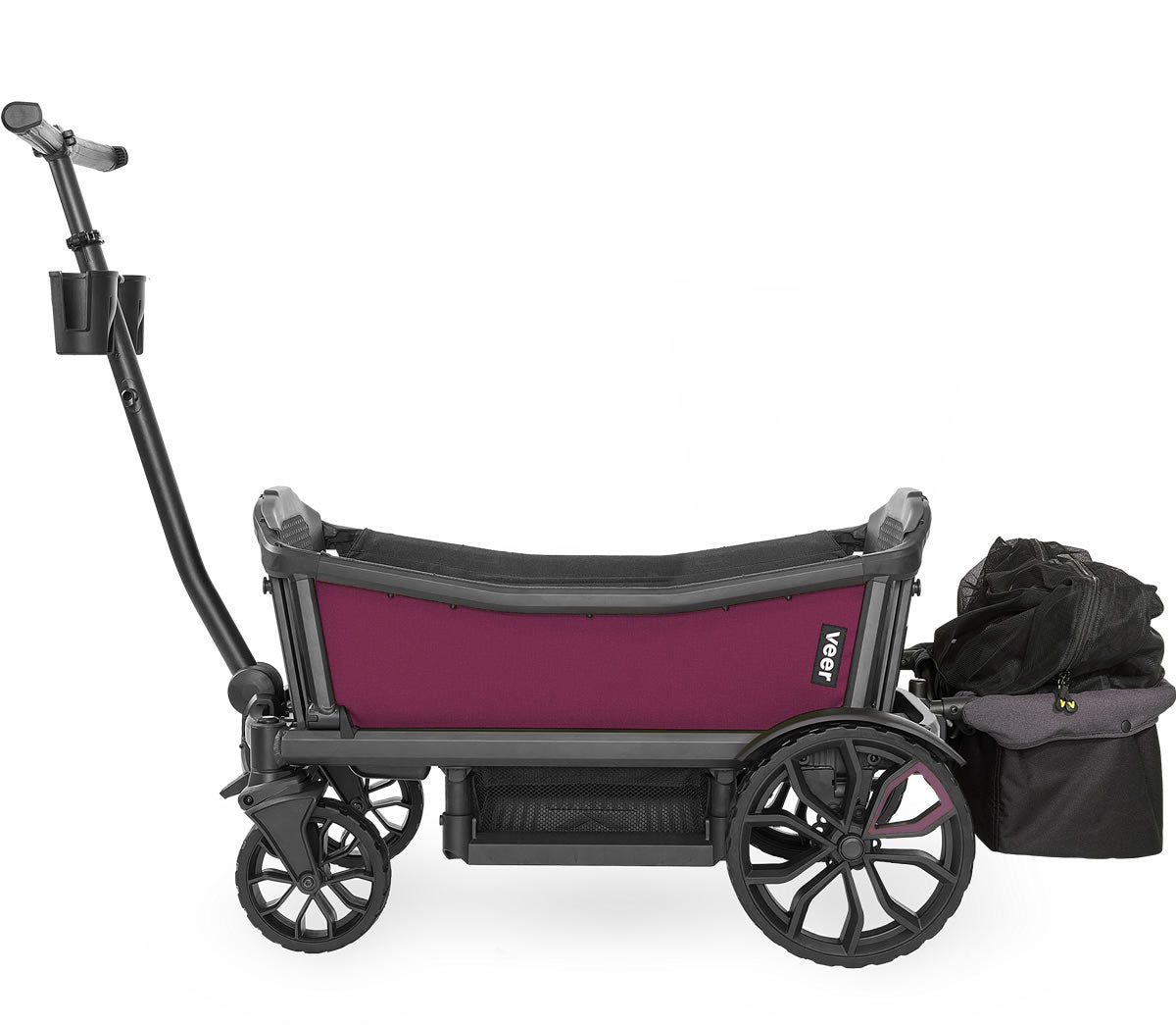 Veer Cruiser Stroller Wagon + Basket Bundle - Pink Agate