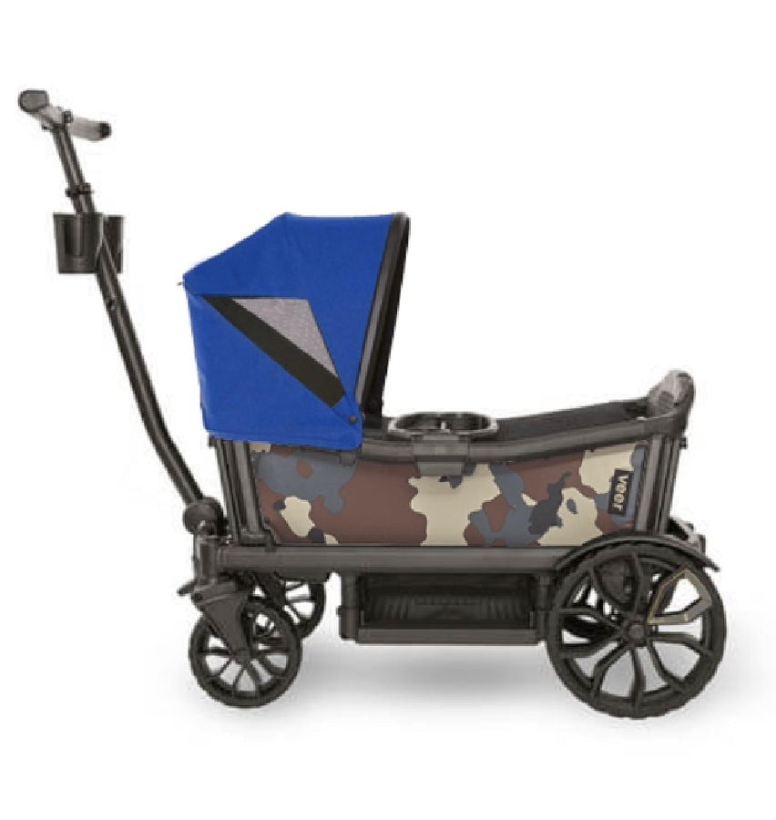 Veer Cruiser (2 Seater) Stroller Wagon + Canopy Bundle - Camo/Kai Blue