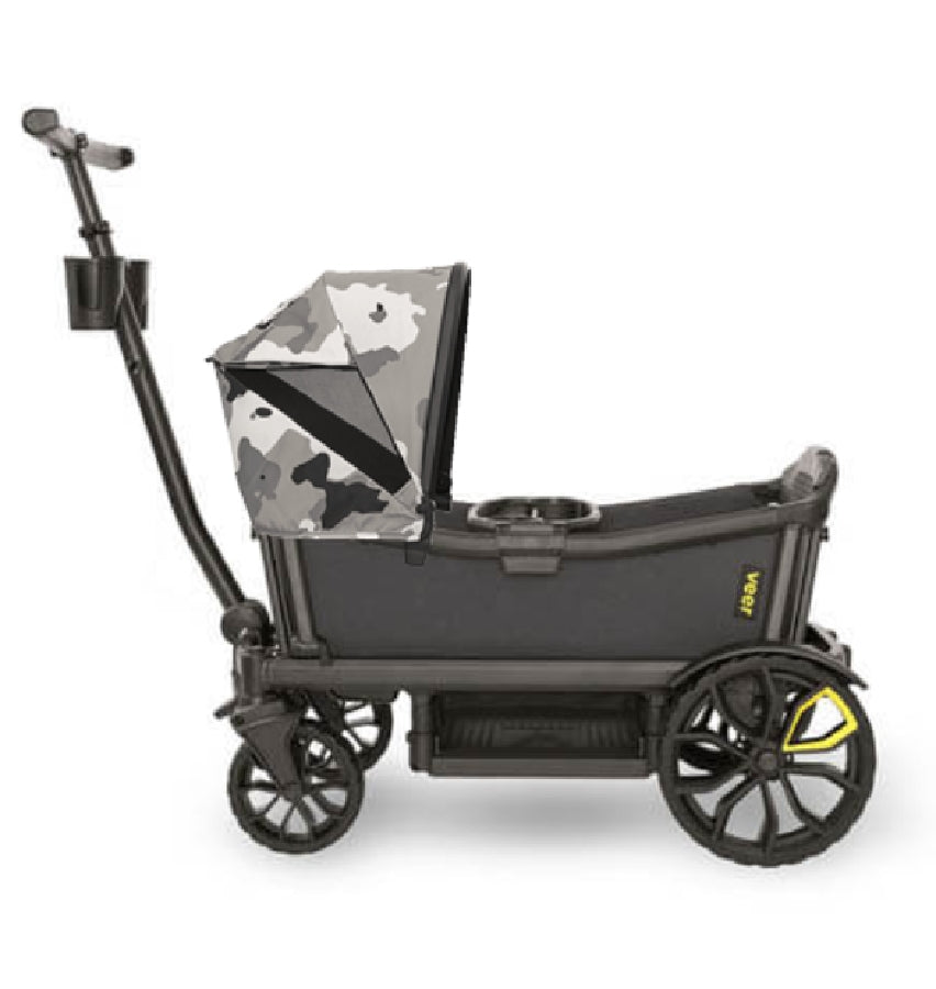 Veer Cruiser (2 Seater) Stroller Wagon + Canopy Bundle - Grey/Ice Camo