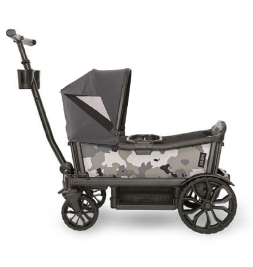 Veer Cruiser (2 Seater) Stroller Wagon + Canopy Bundle - Ice Camo/Grey