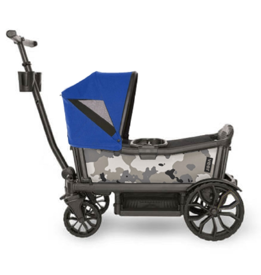 Veer Cruiser (2 Seater) Stroller Wagon + Canopy Bundle - Ice Camo/Kai Blue