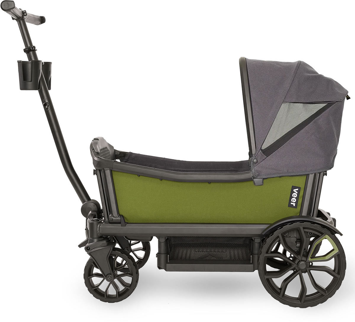 Veer Cruiser (2 Seater) Stroller Wagon + Canopy Bundle - Joshua Green/Gray