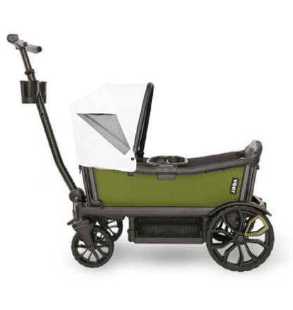 Veer Cruiser (2 Seater) Stroller Wagon + Canopy Bundle - Joshua Green/Savanna White