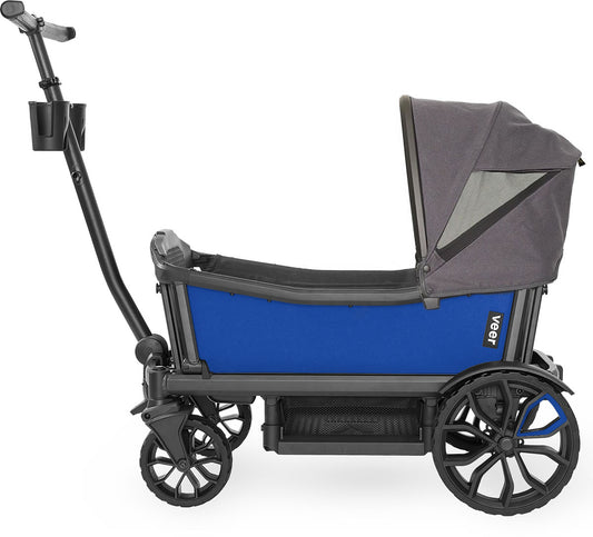 Veer Cruiser (2 Seater) Stroller Wagon + Canopy Bundle - Kai Blue/Gray