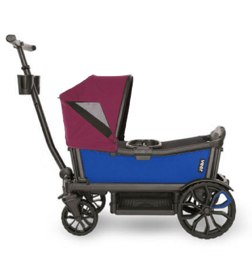 Veer Cruiser (2 Seater) Stroller Wagon + Canopy Bundle - Kai Blue/Pink Agate