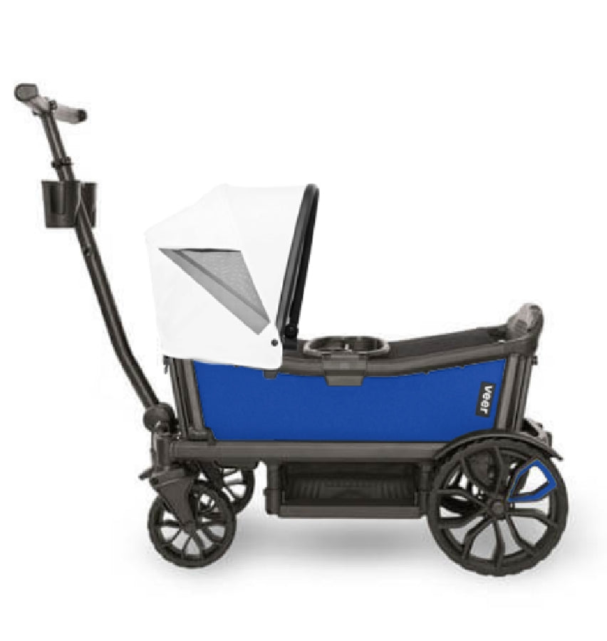 Veer Cruiser (2 Seater) Stroller Wagon + Canopy Bundle - Kai Blue/Savanna White