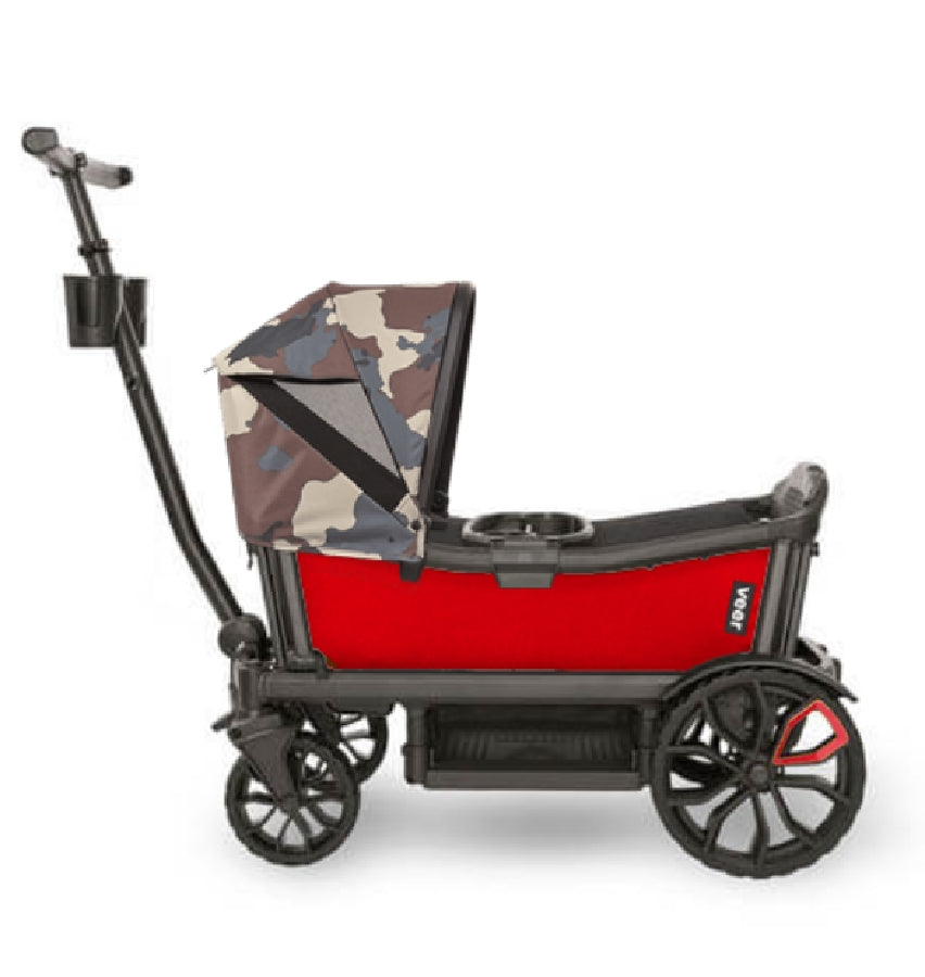 Veer Cruiser Stroller Wagon + Canopy Bundle - Pele Red/Camo