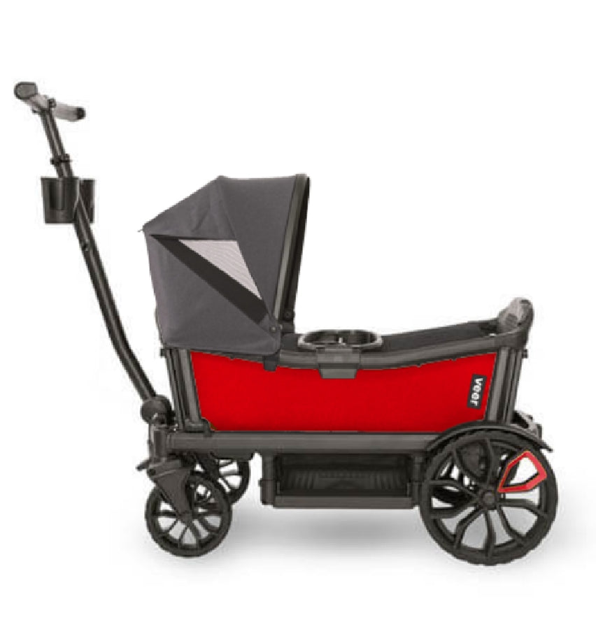 Veer Cruiser (2 Seater) Stroller Wagon + Canopy Bundle - Pele Red/Grey