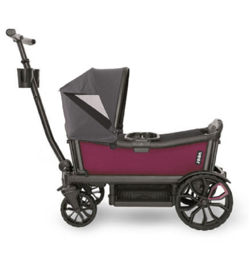 Veer Cruiser (2 Seater) Stroller Wagon + Canopy Bundle - Pink Agate/Grey