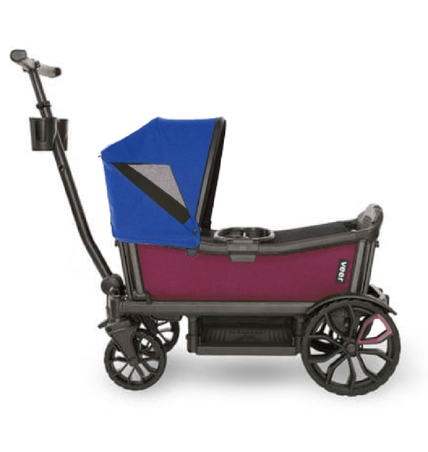 Veer Cruiser (2 Seater) Stroller Wagon + Canopy Bundle - Pink Agate/Kai Blue