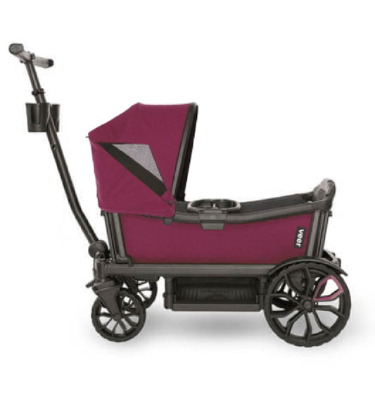 Veer Cruiser (2 Seater) Stroller Wagon + Canopy Bundle - Pink Agate/Pink Agate