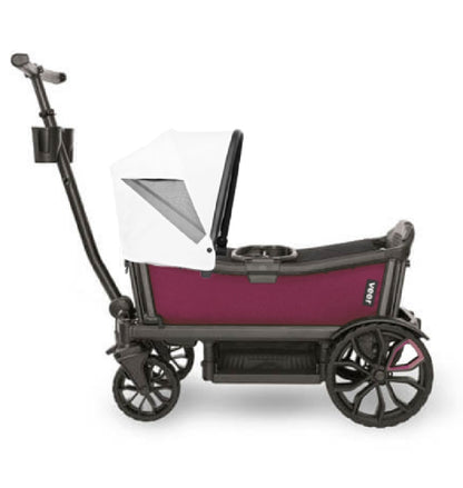 Veer Cruiser (2 Seater) Stroller Wagon + Canopy Bundle - Pink Agate/Savanna White