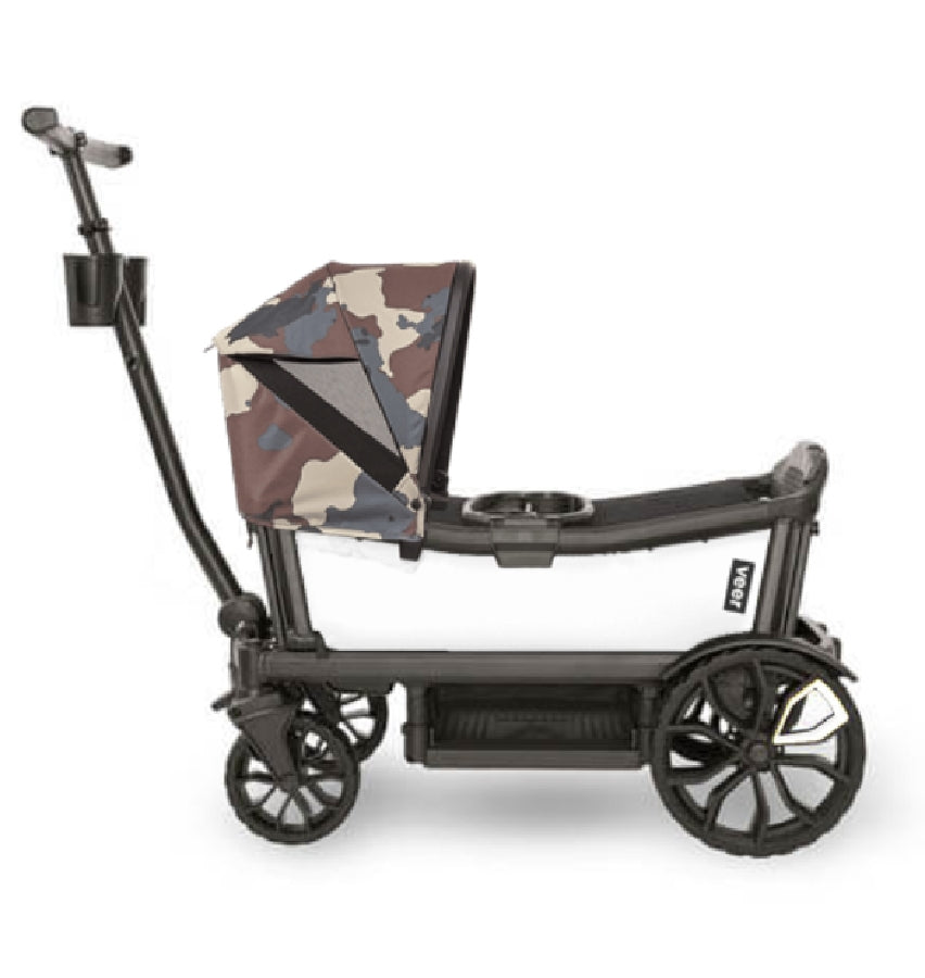 Veer Cruiser Stroller Wagon + Canopy Bundle - Savanna White/Camo