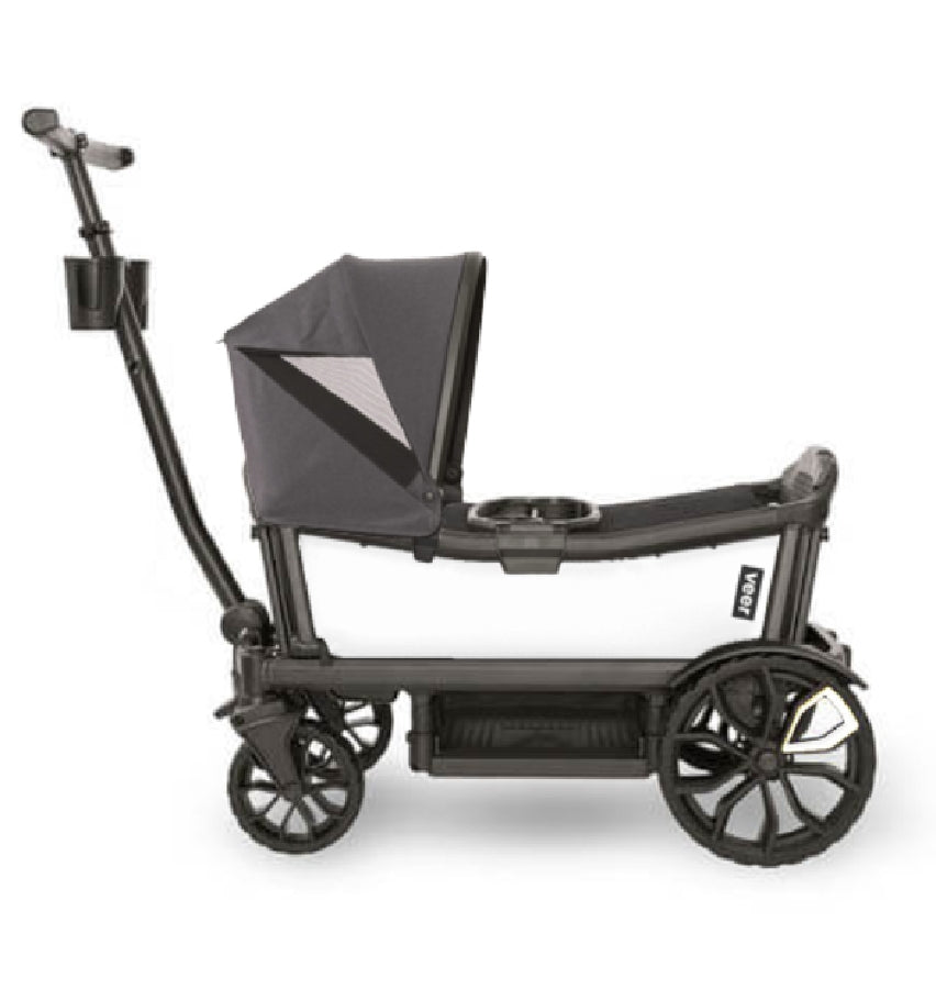 Veer Cruiser (2 Seater) Stroller Wagon + Canopy Bundle - Savanna White/Grey