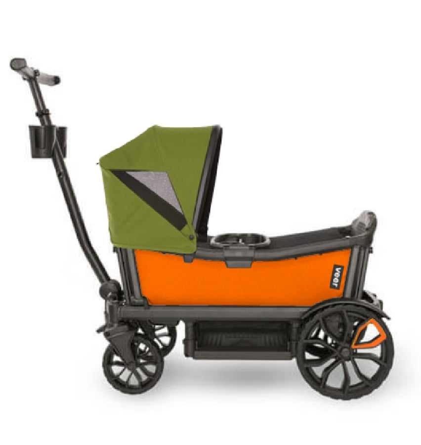 Veer Cruiser (2 Seater) Stroller Wagon + Canopy Bundle - Sienna Orange/Joshua Green