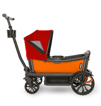 Veer Cruiser (2 Seater) Stroller Wagon + Canopy Bundle - Sienna Orange/Pele Red