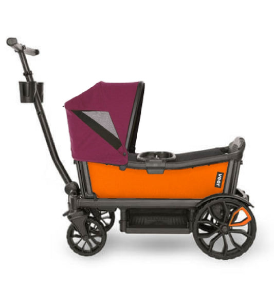 Veer Cruiser (2 Seater) Stroller Wagon + Canopy Bundle - Sienna Orange/Pink Agate