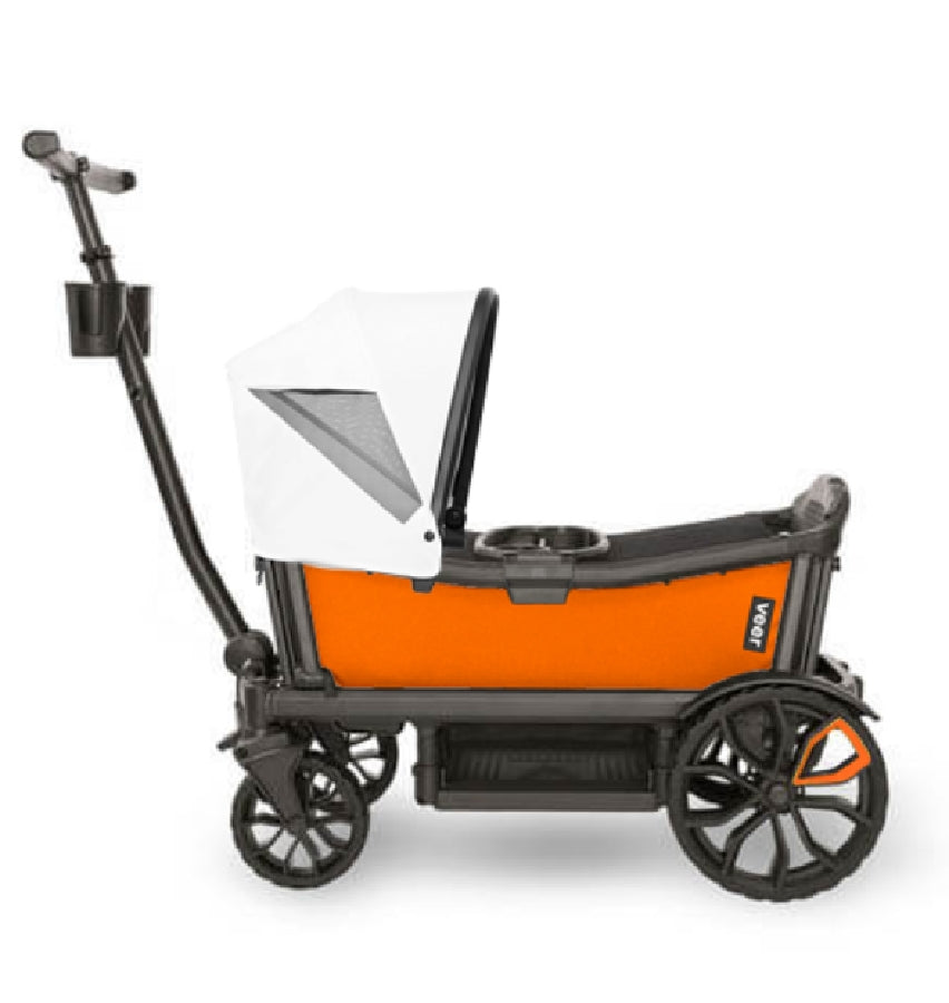 Veer Cruiser (2 Seater) Stroller Wagon + Canopy Bundle - Sienna Orange/Savanna White