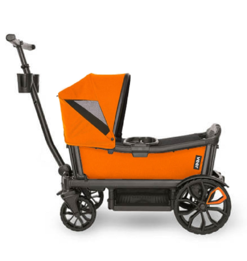 Veer Cruiser (2 Seater) Stroller Wagon + Canopy Bundle - Sienna Orange/Sienna Orange