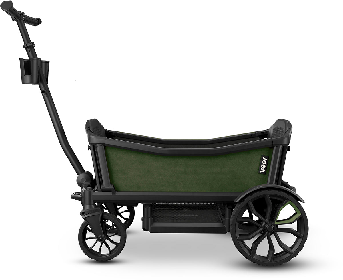 Veer Cruiser XL (4 Seater) Stroller Wagon + Sidewall Kit Bundle - Green Jasper