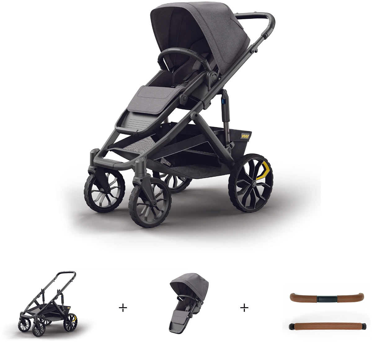 Veer Switch&Roll Luxe Single-to-Double Stroller Bundle with Leather Kit