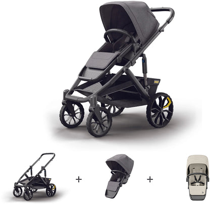 Veer Switch&Roll Luxe Single-to-Double Stroller + Color Kit Luxe Bundle - Natural