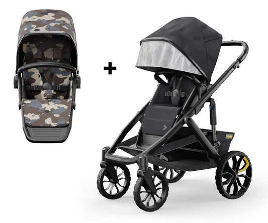 Veer Switch&Roll Single-to-Double Stroller + Color Kit Bundle - Camo