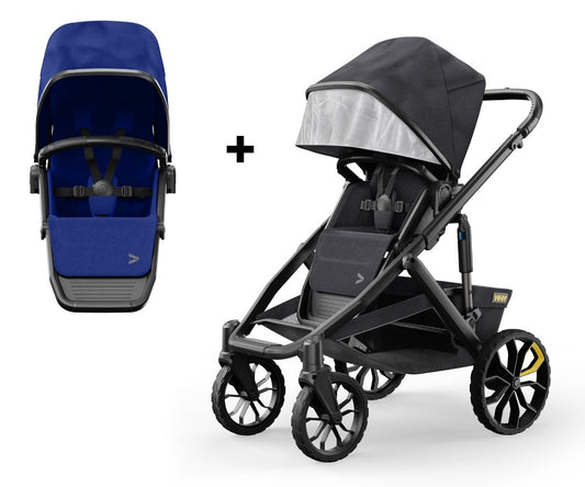 Veer Switch&Roll Single-to-Double Stroller + Color Kit Bundle - Kai Blue