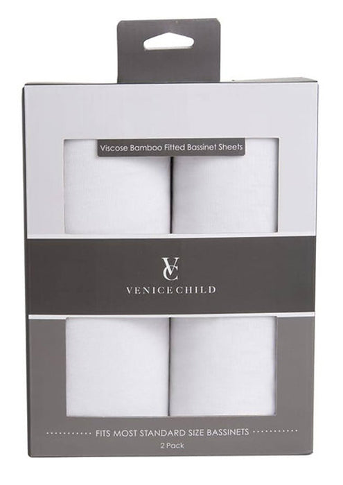 Venice Child Viscose from Bamboo Bassinet Sheets - Off White (2 Pack)