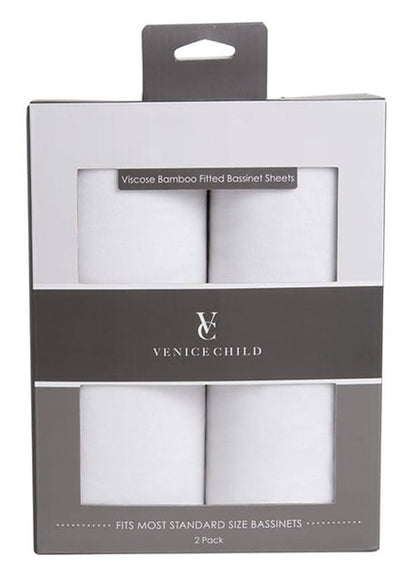 Venice Child Viscose from Bamboo Bassinet Sheets - Off White (2 Pack)