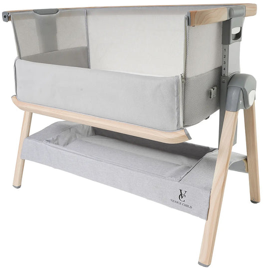 Venice Child California Dreaming Bedside Bassinet - Gray Wood