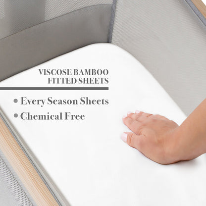 Venice Child Viscose from Bamboo Bassinet Sheets - Off White (2 Pack)