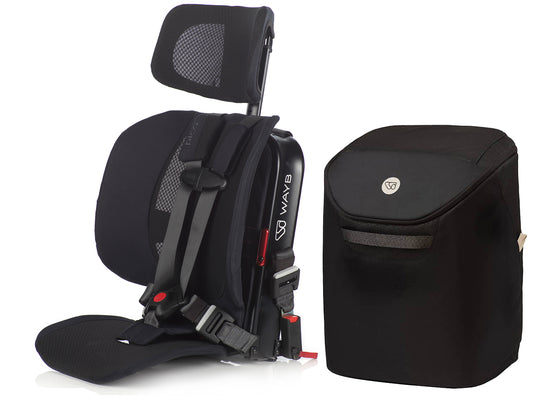 WAYB Pico Forward Facing Travel Car Seat + Carry Bag Bundle - Jet / Onyx