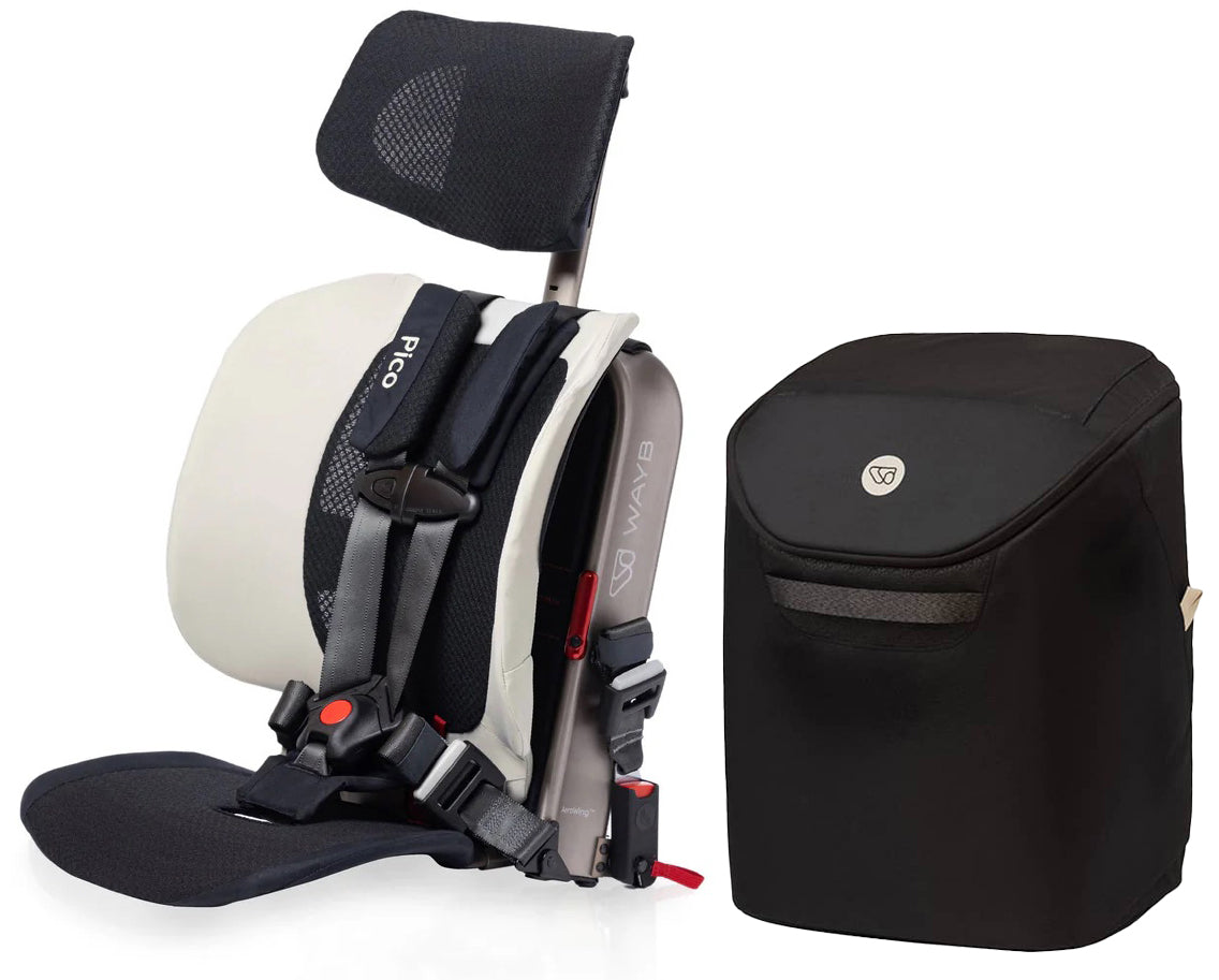 WAYB Pico Forward Facing Travel Car Seat + Carry Bag Bundle - Stardust / Onyx