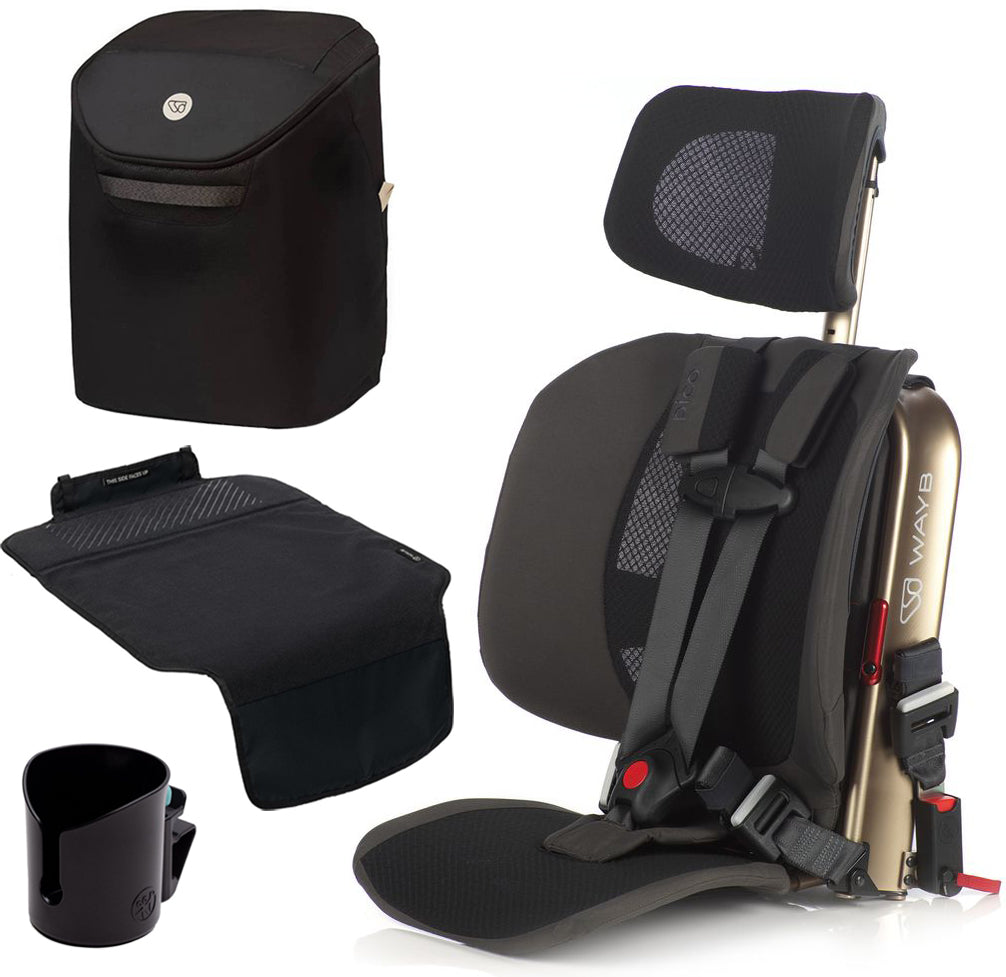 WAYB Pico Forward Facing Travel Car Seat + Essentials Bundle - Earth / Onyx