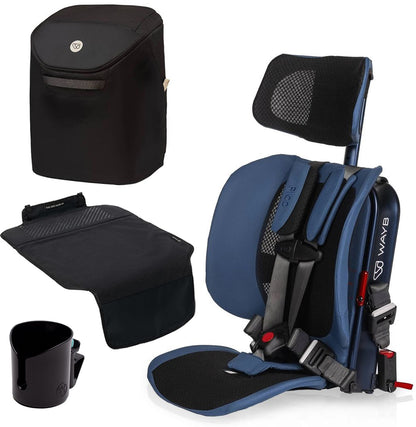 WAYB Pico Forward Facing Travel Car Seat + Essentials Bundle - Midnight / Onyx