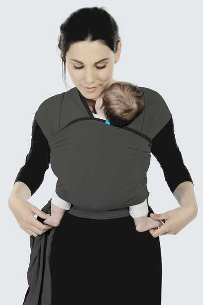 We Made Me Flow Wrap Baby Carrier - Charcoal Grey