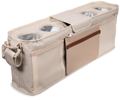 Wonderfold Large Parent Console with Insulated Cup Holders - Beige