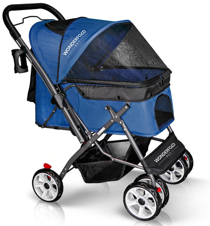 WonderFold Pet Stroller - Midnight Blue