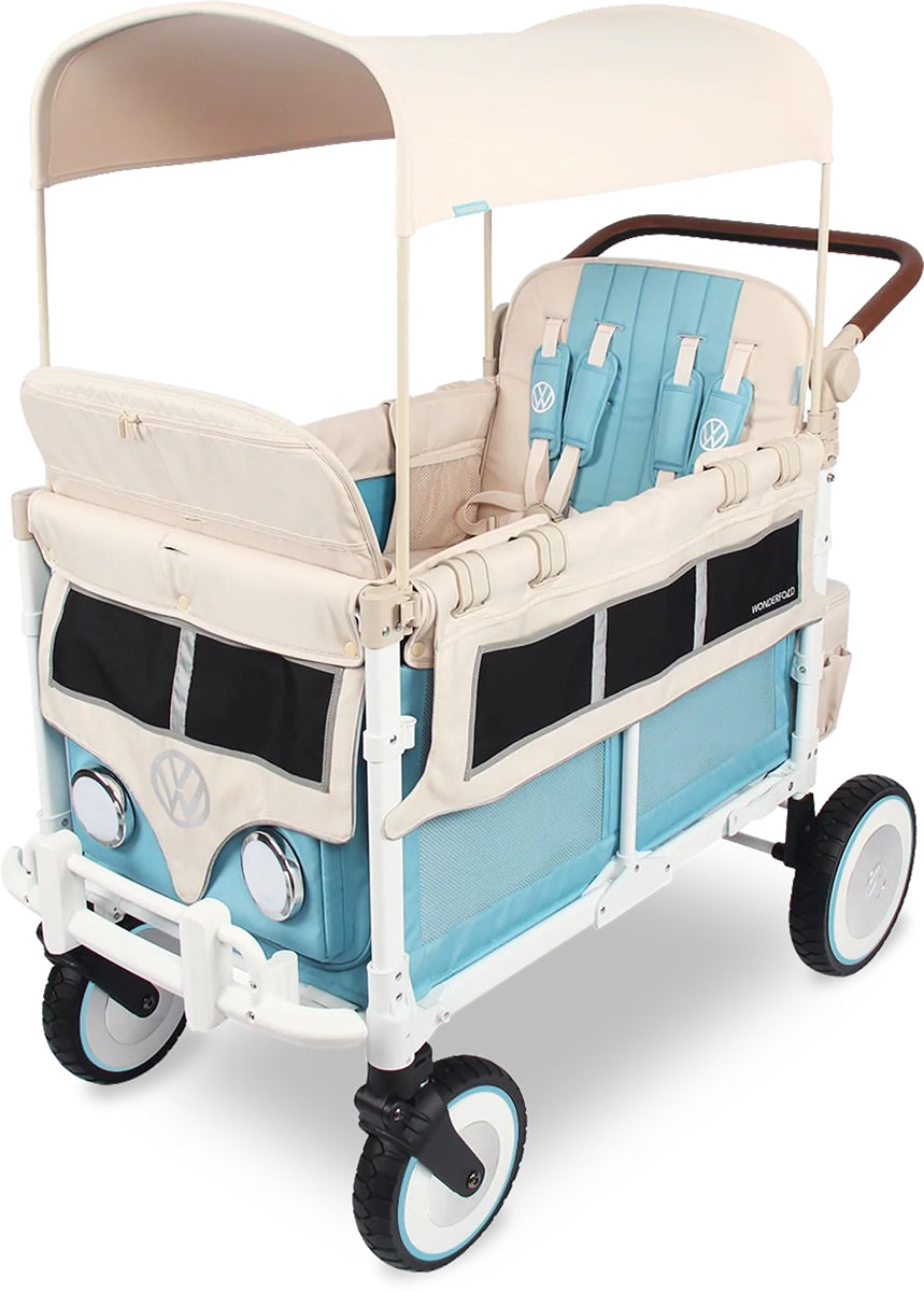 WonderFold Volkswagon Special Edition Quad (4 seater) Stroller Wagon - Bondi Blue