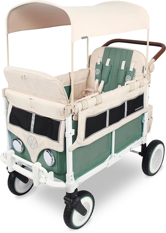 WonderFold Volkswagon Special Edition Quad (4 seater) Stroller Wagon - Sage Green