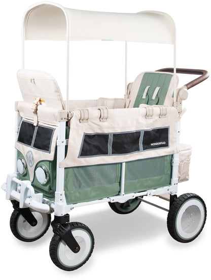 WonderFold VW2 Volkswagon Double (2 Seater) Stroller Wagon - Sage Green