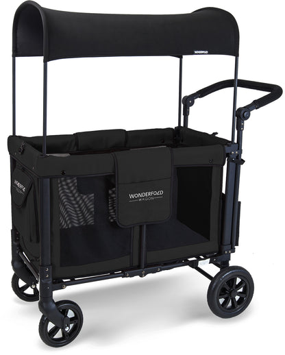 WonderFold W2 Original (2 Seater) Double Stroller Wagon - Black